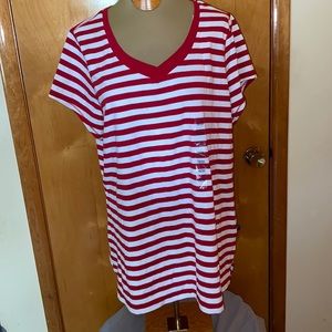 NWT Red & White Stripe Shirt 18/20 Lane Bryant